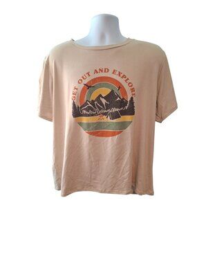 Palagram Graphic T Shirt Mens XL Beige Explore Outdoors Camping Retro Tee